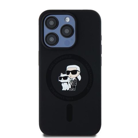 Karl Lagerfeld KLHMP15LSCMKCRHK iPhone 15 Pro 6.1" czarny/black hardcase Silicone Karl & Choupette MagSafe