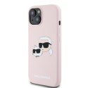 Karl Lagerfeld KLHMP15SSKCHPPLP iPhone 15 / 14 / 13 6.1" różowy/pink hardcase Silicone Karl & Choupette MagSafe