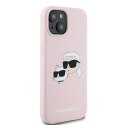 Karl Lagerfeld KLHMP15SSKCHPPLP iPhone 15 / 14 / 13 6.1" różowy/pink hardcase Silicone Karl & Choupette MagSafe