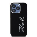 Karl Lagerfeld nakładka do iPhone 15 Pro 6,1" KLHCP15LSCMSMVK czarna HC silicone sign metal logo