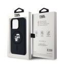 Karl Lagerfeld nakładka do iPhone 15 Pro 6,1" KLHMP15LSCMKCRHK czarna HC Magsafe silicone kc heads ring