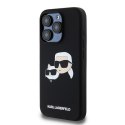 Karl Lagerfeld nakładka do iPhone 15 Pro 6,1" KLHMP15LSKCHPPLK czarna HC Magsafe silicone sil double heads print