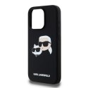 Karl Lagerfeld nakładka do iPhone 15 Pro 6,1" KLHMP15LSKCHPPLK czarna HC Magsafe silicone sil double heads print