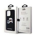 Karl Lagerfeld nakładka do iPhone 15 Pro 6,1" KLHMP15LSKCHPPLK czarna HC Magsafe silicone sil double heads print