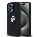 Karl Lagerfeld nakładka do iPhone 15 Pro Max 6,7" KLHMP15XSCMKCRHK czarna HC Magsafe silicone kc heads ring