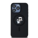 Karl Lagerfeld nakładka do iPhone 15 Pro Max 6,7" KLHMP15XSCMKCRHK czarna HC Magsafe silicone kc heads ring