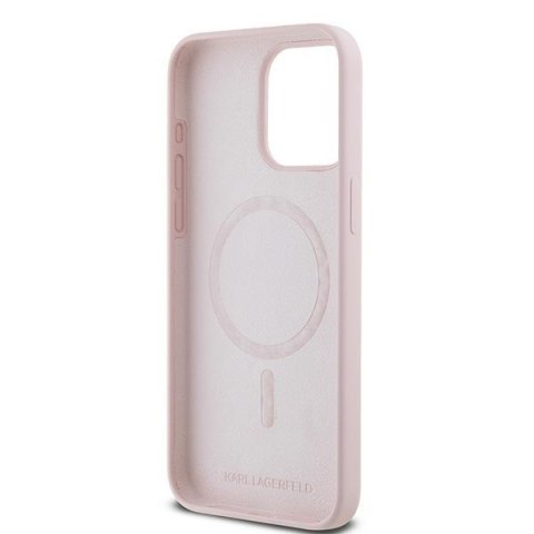 Karl Lagerfeld KLHMP15LSCMKCRHP iPhone 15 Pro 6.1" różowy/pink hardcase Silicone Karl & Choupette MagSafe