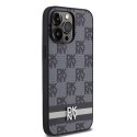 DKNY DKHCP14XPCPTSSK iPhone 14 Pro Max 6.7" czarny/black hardcase Leather Checkered Mono Pattern & Printed Stripes