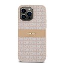 DKNY DKHCP14XPRTHSLP iPhone 14 Pro Max 6.7" różowy/pink hardcase Leather Mono Stripe & Metal Logo