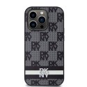 DKNY DKHCP14LPCPTSSK iPhone 14 Pro 6.1" czarny/black hardcase Leather Checkered Mono Pattern & Printed Stripes