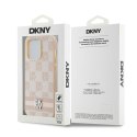 DKNY DKHCP14LPCPTSSP iPhone 14 Pro 6.1" różowy/pink hardcase Leather Checkered Mono Pattern & Printed Stripes