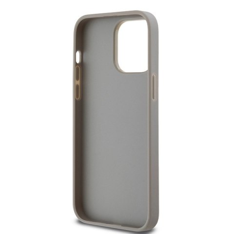 DKNY DKHCP14LPRTHSLE iPhone 14 Pro 6.1" beżowy/beige hardcase Leather Mono Stripe & Metal Logo