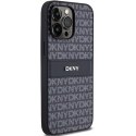 DKNY DKHCP14LPRTHSLK iPhone 14 Pro 6.1" czarny/black hardcase Leather Mono Stripe & Metal Logo