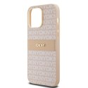 DKNY DKHCP14LPRTHSLP iPhone 14 Pro 6.1" różowy/pink hardcase Leather Mono Stripe & Metal Logo