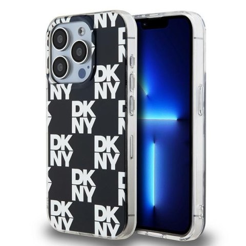 DKNY DKHCP15LHDLCEK iPhone 15 Pro 6.1" czarny/black hardcase IML Checkered Mono Pattern