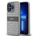 DKNY DKHCP15LPRTHSLE iPhone 15 Pro 6.1" beżowy/beige hardcase Leather Mono Stripe & Metal Logo