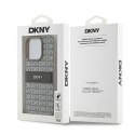 DKNY DKHCP15LPRTHSLE iPhone 15 Pro 6.1" beżowy/beige hardcase Leather Mono Stripe & Metal Logo