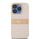 DKNY DKHCP15LPRTHSLP iPhone 15 Pro 6.1" różowy/pink hardcase Leather Mono Stripe & Metal Logo