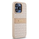 DKNY DKHCP15LPRTHSLP iPhone 15 Pro 6.1" różowy/pink hardcase Leather Mono Stripe & Metal Logo