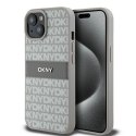 DKNY DKHCP15MPRTHSLE iPhone 15 Plus / 14 Plus 6.7" beżowy/beige hardcase Leather Mono Stripe & Metal Logo