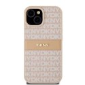 DKNY DKHCP15MPRTHSLP iPhone 15 Plus / 14 Plus 6.7" różowy/pink hardcase Leather Mono Stripe & Metal Logo