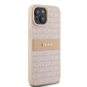 DKNY DKHCP15MPRTHSLP iPhone 15 Plus / 14 Plus 6.7" różowy/pink hardcase Leather Mono Stripe & Metal Logo