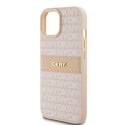 DKNY DKHCP15MPRTHSLP iPhone 15 Plus / 14 Plus 6.7" różowy/pink hardcase Leather Mono Stripe & Metal Logo