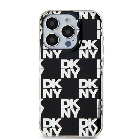 DKNY DKHCP15SHDLCEK iPhone 15 / 14 / 13 6.1" czarny/black hardcase IML Checkered Mono Pattern