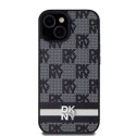 DKNY DKHCP15SPCPTSSK iPhone 15 / 14 / 13 6.1" czarny/black hardcase Leather Checkered Mono Pattern & Printed Stripes