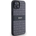 DKNY DKHCP15SPRTHSLK iPhone 15 / 14 / 13 6.1" czarny/black hardcase Leather Mono Stripe & Metal Logo