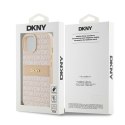 DKNY DKHCP15SPRTHSLP iPhone 15 / 14 / 13 6.1" różowy/pink hardcase Leather Mono Stripe & Metal Logo