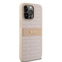 DKNY DKHCP15XPRTHSLP iPhone 15 Pro Max 6.7" różowy/pink hardcase Leather Mono Stripe & Metal Logo