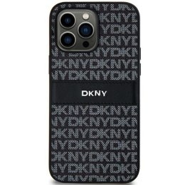 DKNY DKHCS24LPRTHSLK S24 Ultra S928 czarny/black hardcase Leather Mono Stripe & Metal Logo