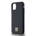 DKNY DKHMN61PSHRPSK iPhone 11 / Xr 6.1" czarny/black hardcase Leather Monogram Pattern Metal Logo MagSafe