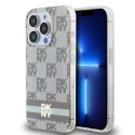 DKNY DKHMP13XHCPTSE iPhone 13 Pro Max 6.7" beżowy/beige hardcase IML Checkered Mono Pattern & Printed Stripes MagSafe