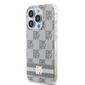 DKNY DKHMP13XHCPTSE iPhone 13 Pro Max 6.7" beżowy/beige hardcase IML Checkered Mono Pattern & Printed Stripes MagSafe