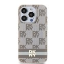 DKNY DKHMP13XHCPTSE iPhone 13 Pro Max 6.7" beżowy/beige hardcase IML Checkered Mono Pattern & Printed Stripes MagSafe