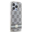 DKNY DKHMP13XHCPTSE iPhone 13 Pro Max 6.7" beżowy/beige hardcase IML Checkered Mono Pattern & Printed Stripes MagSafe