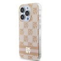 DKNY DKHMP13XHCPTSP iPhone 13 Pro Max 6.7" różowy/pink hardcase IML Checkered Mono Pattern & Printed Stripes MagSafe