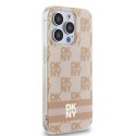 DKNY DKHMP13XHCPTSP iPhone 13 Pro Max 6.7" różowy/pink hardcase IML Checkered Mono Pattern & Printed Stripes MagSafe