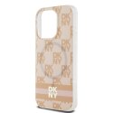 DKNY DKHMP13XHCPTSP iPhone 13 Pro Max 6.7" różowy/pink hardcase IML Checkered Mono Pattern & Printed Stripes MagSafe