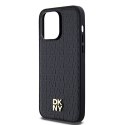 DKNY DKHMP13XPSHRPSK iPhone 13 Pro Max 6.7" czarny/black hardcase Leather Pattern Metal Logo MagSafe