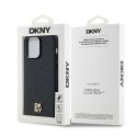 DKNY DKHMP13XPSHRPSK iPhone 13 Pro Max 6.7" czarny/black hardcase Leather Pattern Metal Logo MagSafe