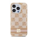 DKNY DKHMP13LHCPTSP iPhone 13 Pro / 13 6.1" różowy/pink hardcase IML Checkered Mono Pattern & Printed Stripes MagSafe