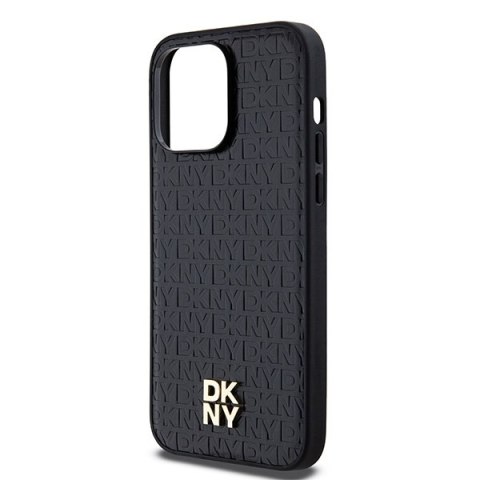 DKNY DKHMP13LPSHRPSK iPhone 13 Pro / 13 6.1" czarny/black hardcase Leather Pattern Metal Logo MagSafe