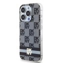 DKNY DKHMP14XHCPTSK iPhone 14 Pro Max 6.7" czarny/black hardcase IML Checkered Mono Pattern & Printed Stripes MagSafe