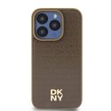 DKNY DKHMP14XPSHRPSW iPhone 14 Pro Max 6.7" brązowy/brown hardcase Leather Pattern Metal Logo MagSafe