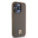 DKNY DKHMP14XPSHRPSW iPhone 14 Pro Max 6.7" brązowy/brown hardcase Leather Pattern Metal Logo MagSafe