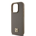 DKNY DKHMP14XPSHRPSW iPhone 14 Pro Max 6.7" brązowy/brown hardcase Leather Pattern Metal Logo MagSafe