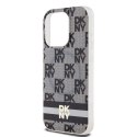 DKNY DKHMP14LHCPTSK iPhone 14 Pro 6.1" czarny/black hardcase IML Checkered Mono Pattern & Printed Stripes MagSafe